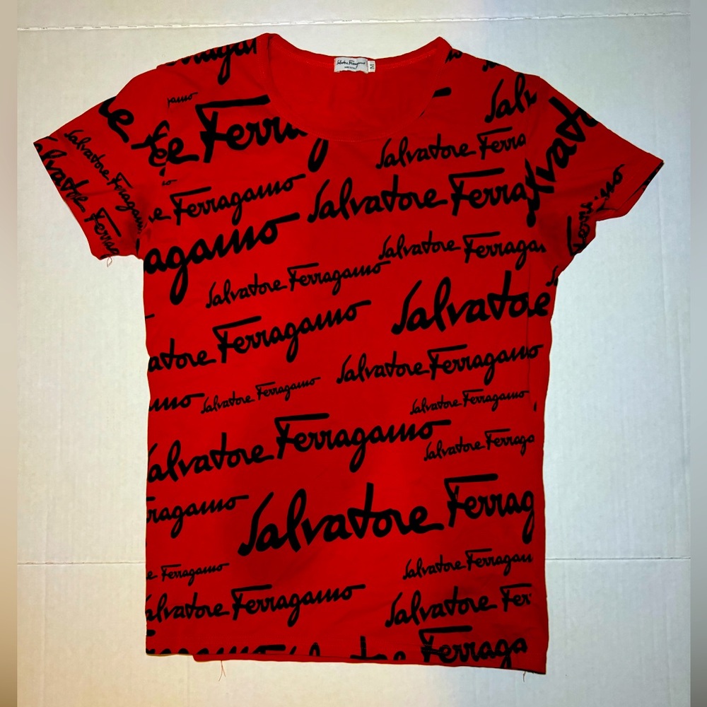 Silky/Dri Fit Ferragamo Salvatore all over print Shirt
